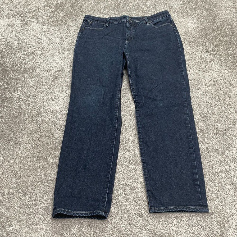 Talbots Flawless Five Pocket Slim Ankle Jeans Men 16 Blue Dark Wash Casual 36x28